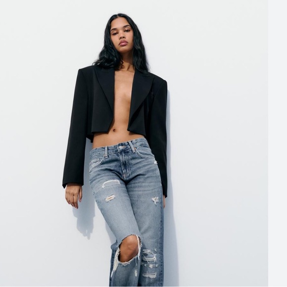 Zara NWT black cropped blazer 2010/753 - Picture 2 of 8